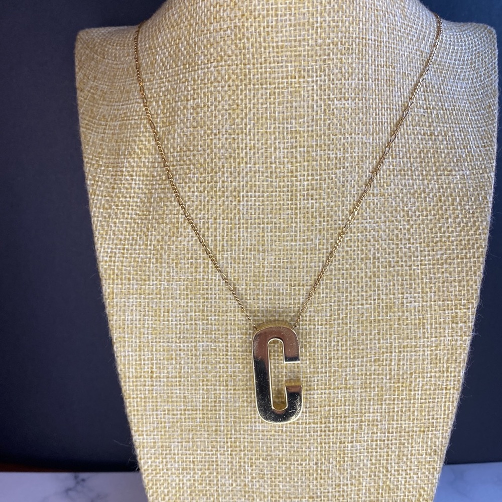 Dallas and Carlos Long 24k gold filled necklace with Initial “C”